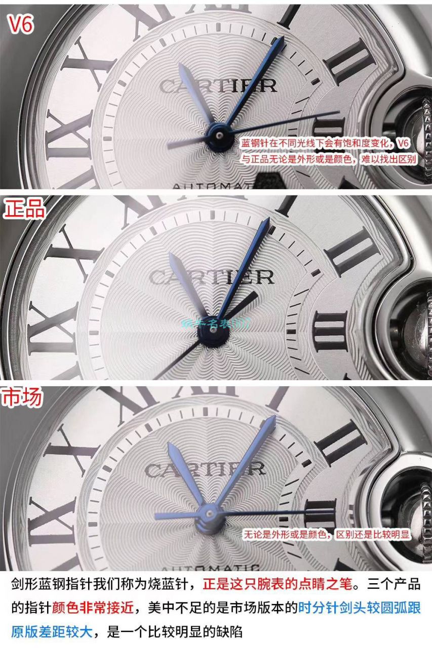 【V6 Factory  top  Replica Copy 7K版 Watches 】 Cartier  33毫米超级副本蓝气球女装W6920071 wrist watches  / K262