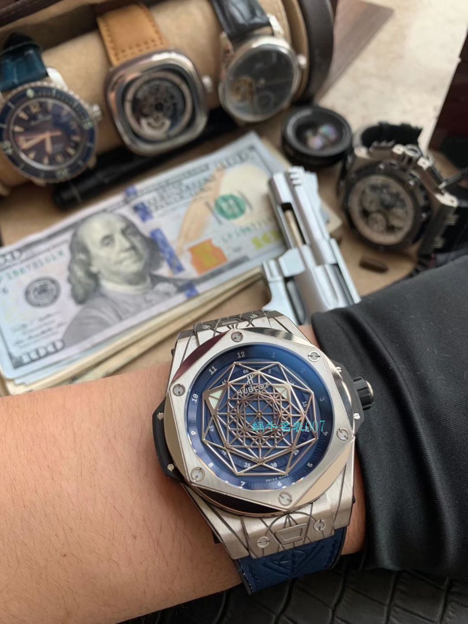 WWF Factory 官网 hublot  Replica Copy SANG BLEU刺青415.NX.7179.VR.MXM18，415.CX.1112.VR.MXM18 wrist watches  / YB081