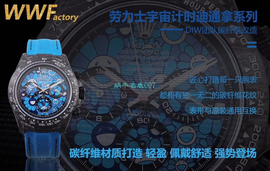 WWF Factory 官网新品发布 Rolex 最新DIW团队改装 carbon fiber  Ditongna  wrist watches  / R579