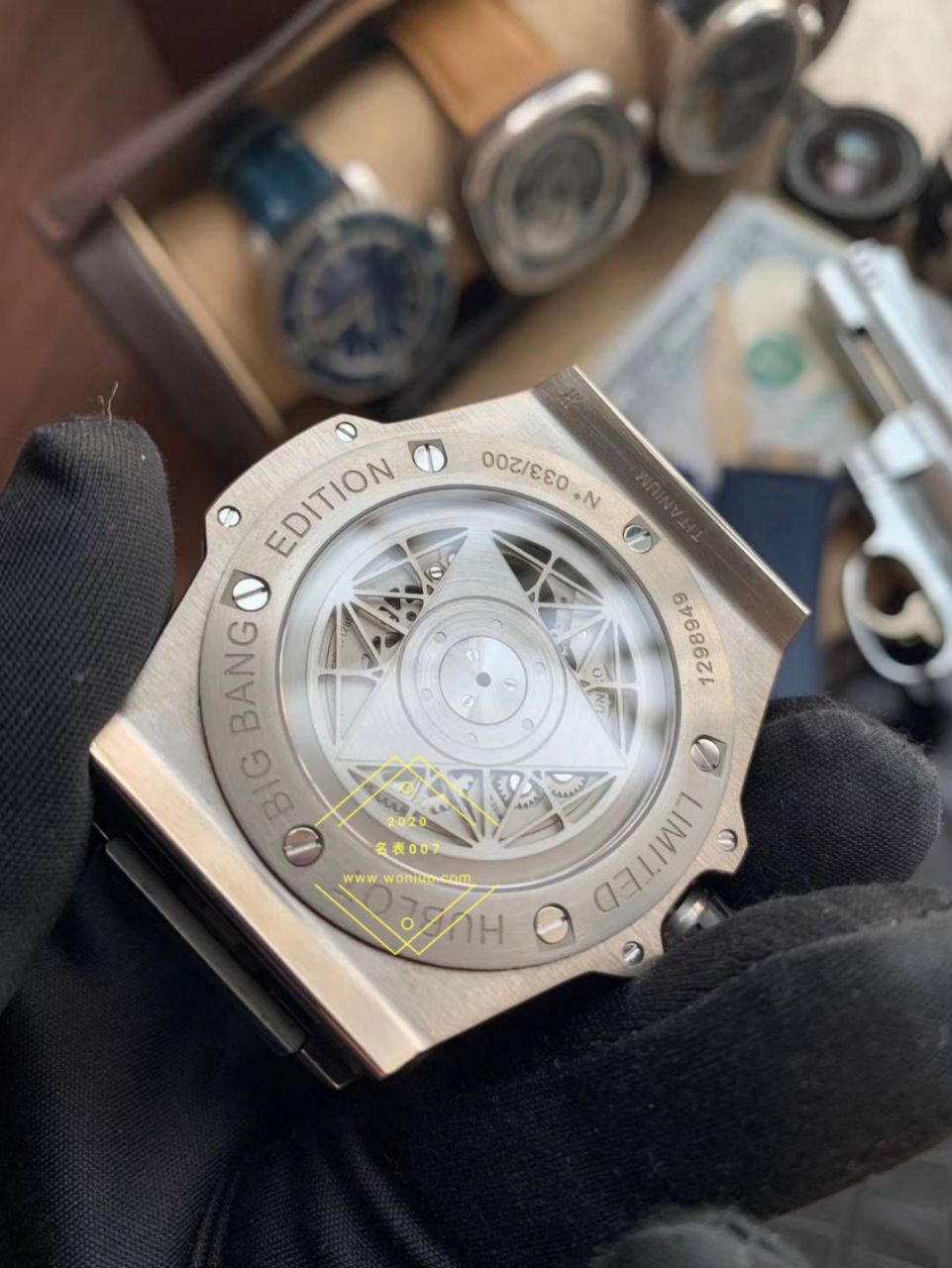 WWF Factory  top  Replica Watches  hublot  big bang SANG BLEU刺青415.CX.1112.VR.MXM18 wrist watches  / YB083