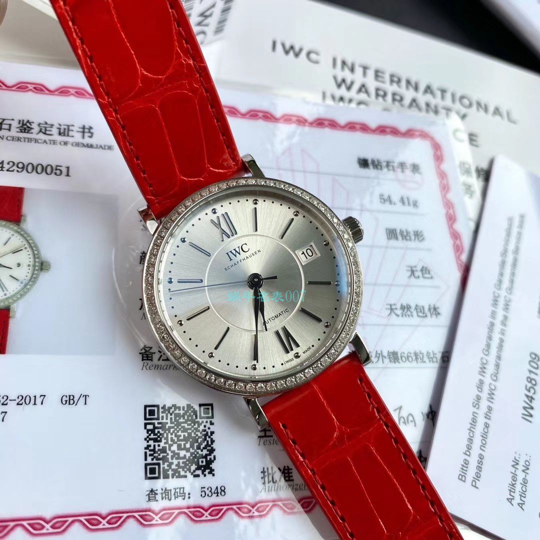 原单真钻IWC女表 IWC 柏涛菲诺系列IW458109 wrist watches  / WG527