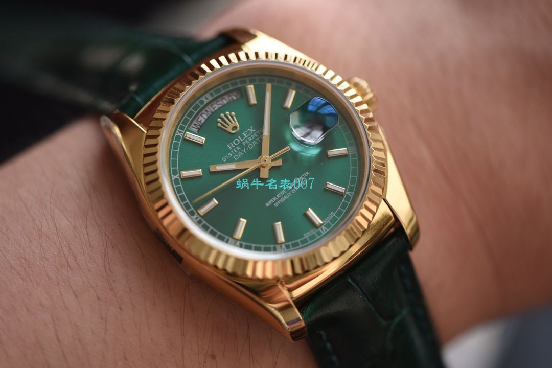  Video analysis  High quality  Replica Watches  Rolex  Day-Date 型系列118138-L(FC)绿盘 wrist watches  / R582