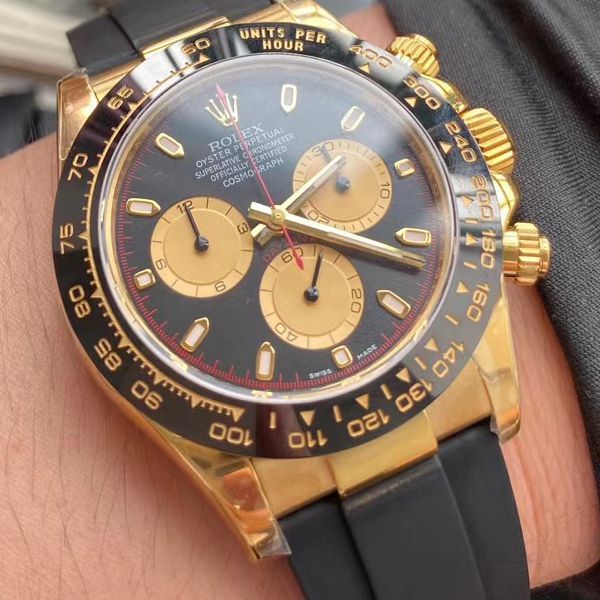 N Factory 黄金黑猫警长 Rolex  Cosmograph Daytona  Ditongna 系列 top  Replica Copy m116518ln-0047 wrist watches 