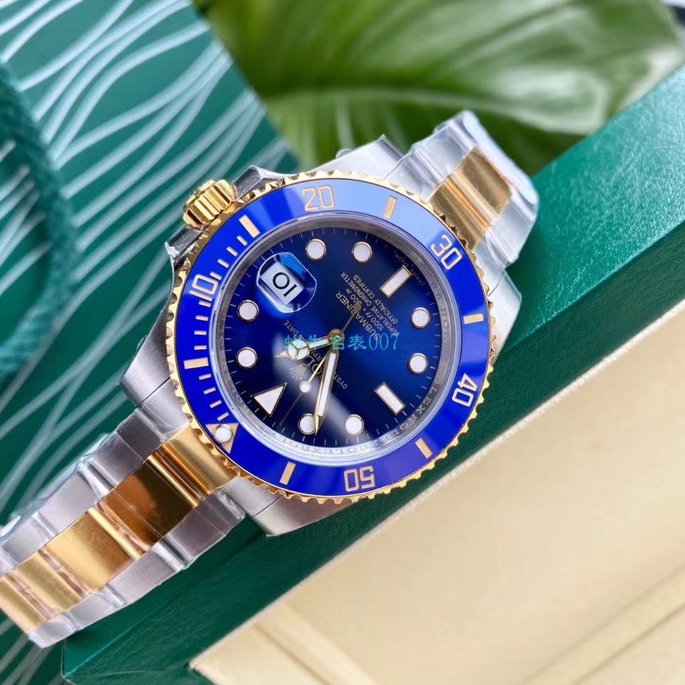  TOP  copy customized 包金ETA Movement  Rolex  Submariner 型116613-LN-97203 Replica Copy 间金 Submariner 黑盘 wrist watches  / R596