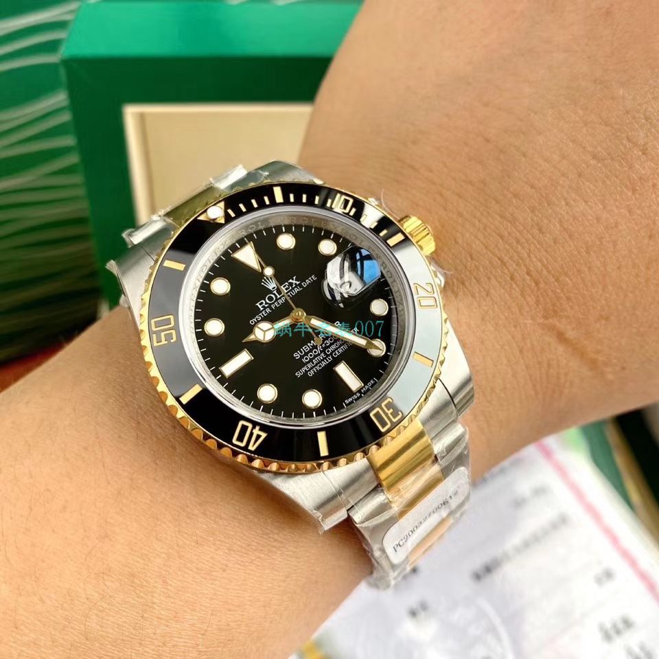  TOP  copy customized 包金ETA Movement  Rolex  Submariner 型116613LB-97203 top  Replica Copy  蓝盘 wrist watches (间金蓝水鬼) / R597