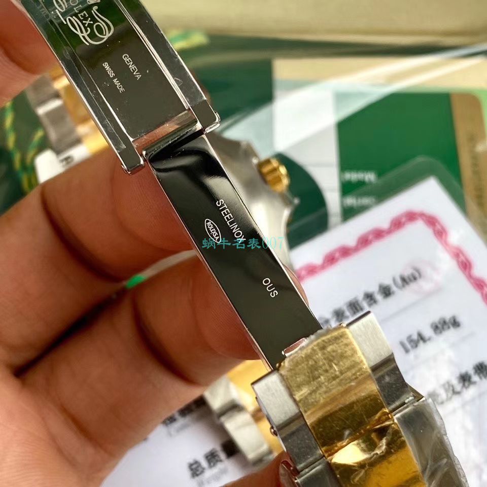  TOP  copy customized 包金ETA Movement  Rolex  Submariner 型116613-LN-97203 Replica Copy 间金 Submariner 黑盘 wrist watches  / R596