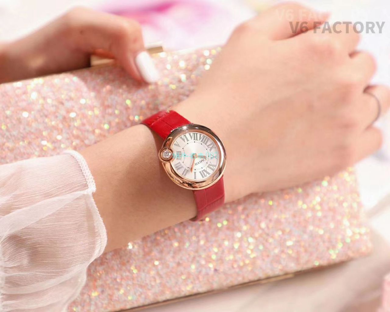 V6 Factory  top  Replica Copy  Watches  Cartier  告白气球女装30毫米WGBL0005，WJBL0008 wrist watches  / K277