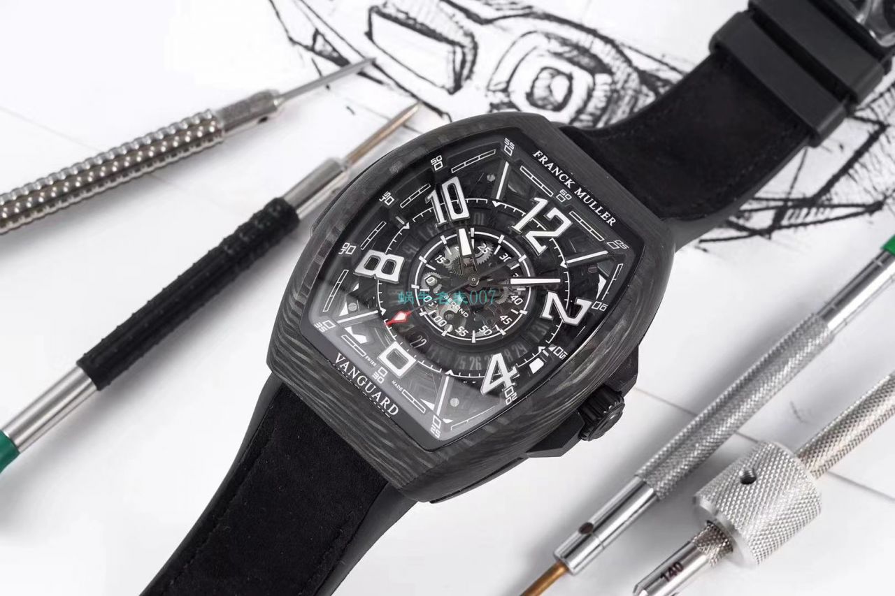 TW Factory 推出 Replica Copy 法穆兰 carbon fiber WPHH 2020 Vanguard™ Racing镂空系列 wrist watches  / FL070