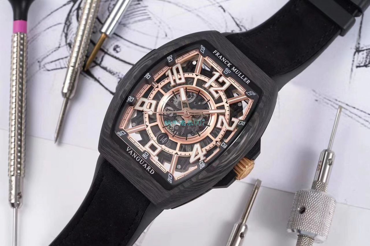 TW Factory 推出 Replica Copy 法穆兰 carbon fiber WPHH 2020 Vanguard™ Racing镂空系列 wrist watches  / FL070