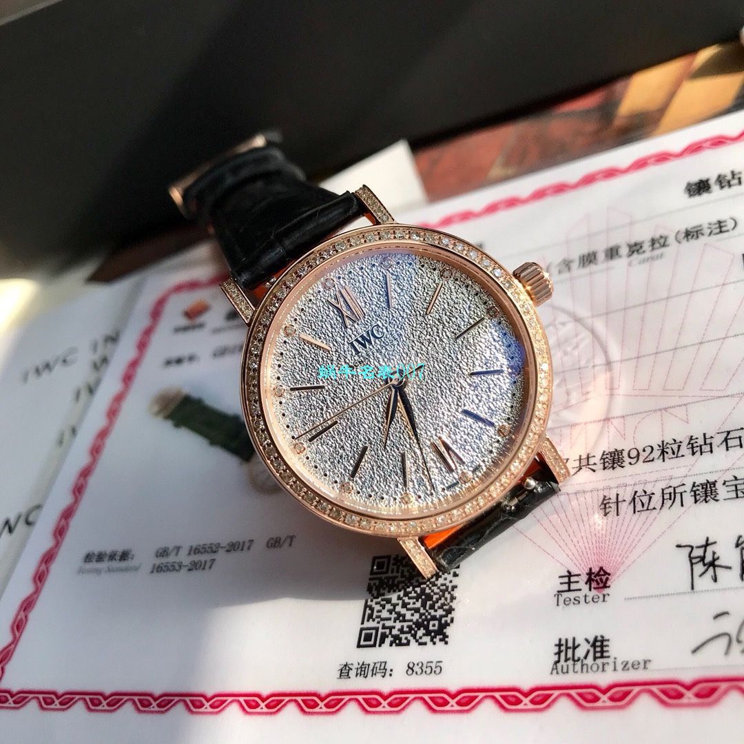渠道原单 IWC 柏涛菲诺真钻瑞士 Movement 女表IW357406 wrist watches  / WG530