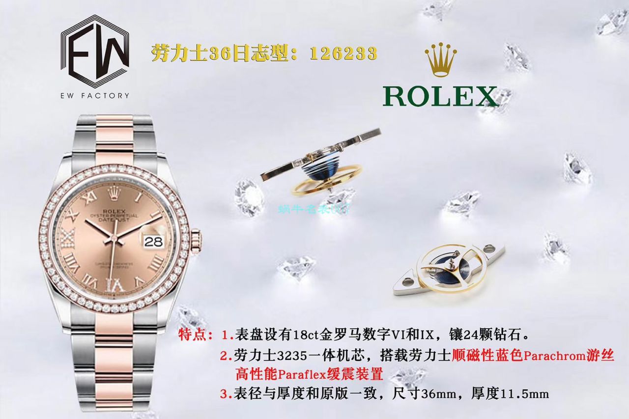 EW Factory  Rolex  top  Replica Copy 36 Datejust m126283rbr-0012，m126281rbr-0016，m126284rbr-0024 wrist watches  / R601