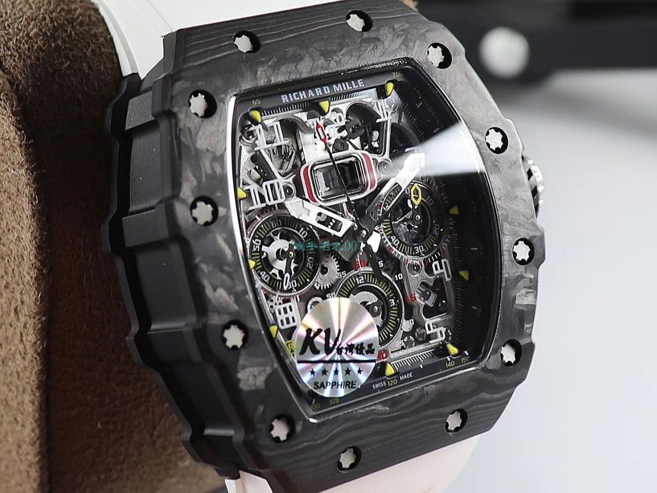 KV Factory  top  Replica  RICHARD MILLE RM-011锻造 carbon fiber 系列【原版 carbon fiber 纹路】V2全新升级版 / KVRM11V2
