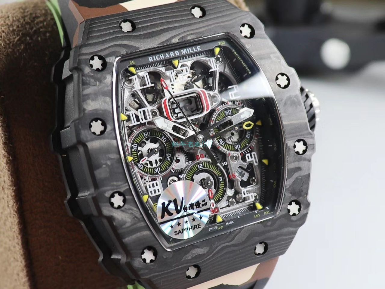 KV Factory  top  Replica  RICHARD MILLE RM-011锻造 carbon fiber 系列【原版 carbon fiber 纹路】V2全新升级版 / KVRM11V2