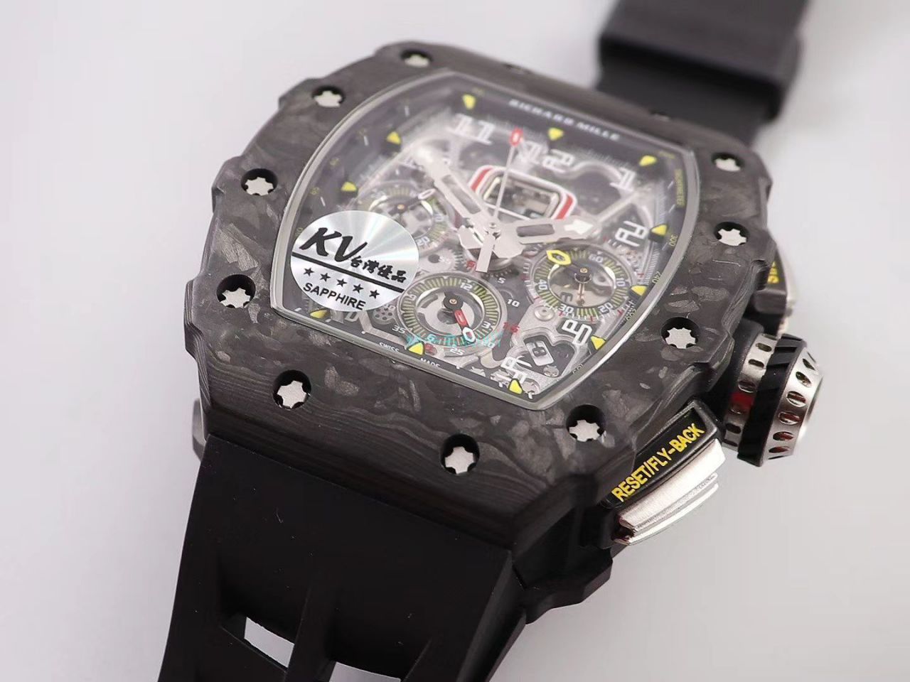 KV Factory  top  Replica  RICHARD MILLE RM-011锻造 carbon fiber 系列【原版 carbon fiber 纹路】V2全新升级版 / KVRM11V2
