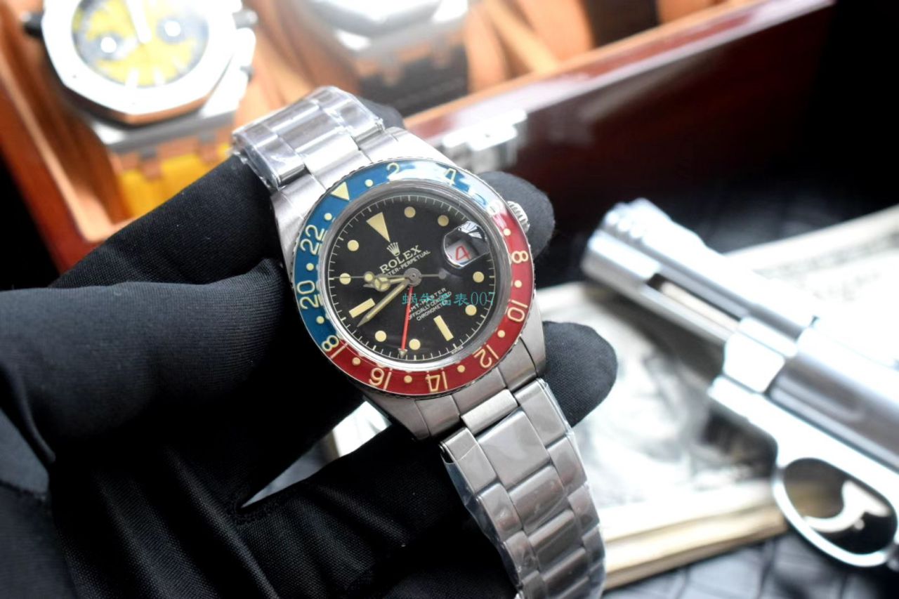  Rolex 复古 GMT MASTER II系列可乐圈GMT Master II  Replica Copy 16710 wrist watches  / R602