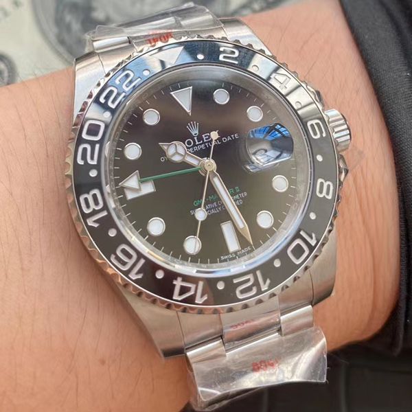 V9 Factory  Knockoff  Watches  Rolex  GMT MASTER II系列116710LN-78200 wrist watches (绿针)