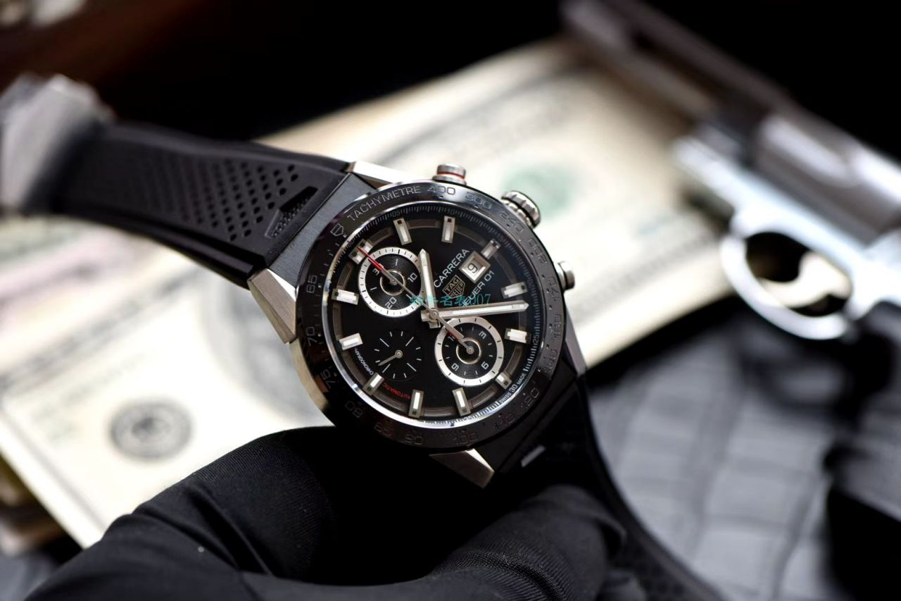 XF Factory 官网黑面旋风 TAG Heuer 卡莱拉系列CAR201Z.FT6046 wrist watches  / TG098
