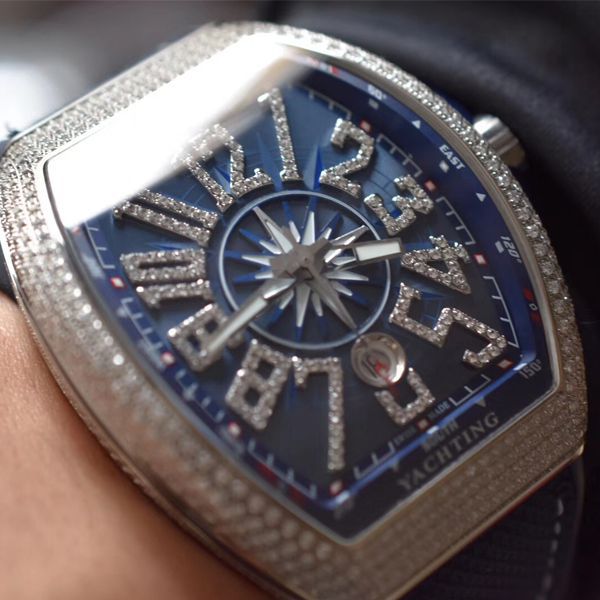 ZF Factory  top  Replica Copy  Watches 法穆兰蔚蓝之作V45蓝游艇蓝色魅影镶钻款