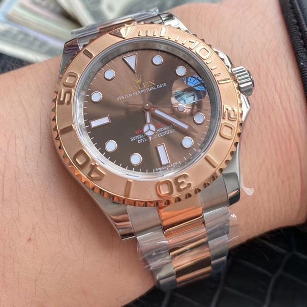 AR Factory  top  Replica Copy 玫瑰金 Rolex  Yacht-Master 系列m126621-0001 wrist watches 