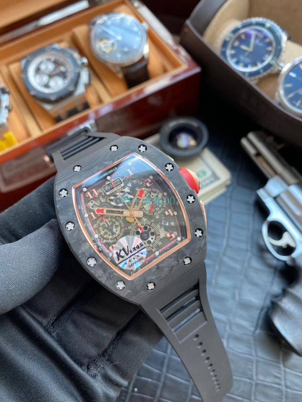 KV Factory V2升级版锻造 carbon fiber  Richard Miller  Replica Watches RM 011 wrist watches  / KVRM011V2B