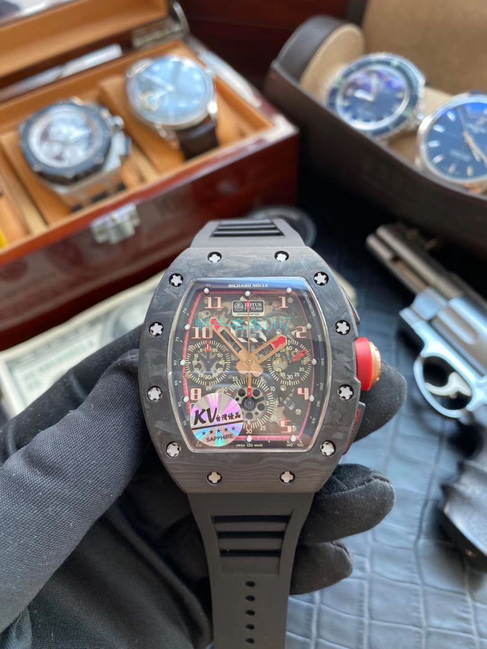 KV Factory V2升级版 RICHARD MILLE  Replica Copy 锻造 carbon fiber RM 011 LOTUS F1 TEAM wrist watches  / KVRM011V2A