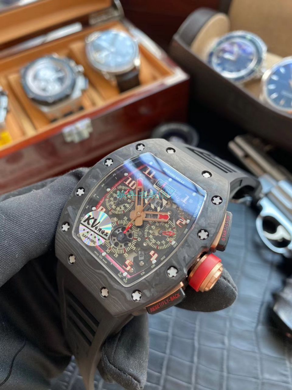 KV Factory V2升级版 RICHARD MILLE  Replica Copy 锻造 carbon fiber RM 011 LOTUS F1 TEAM wrist watches  / KVRM011V2A