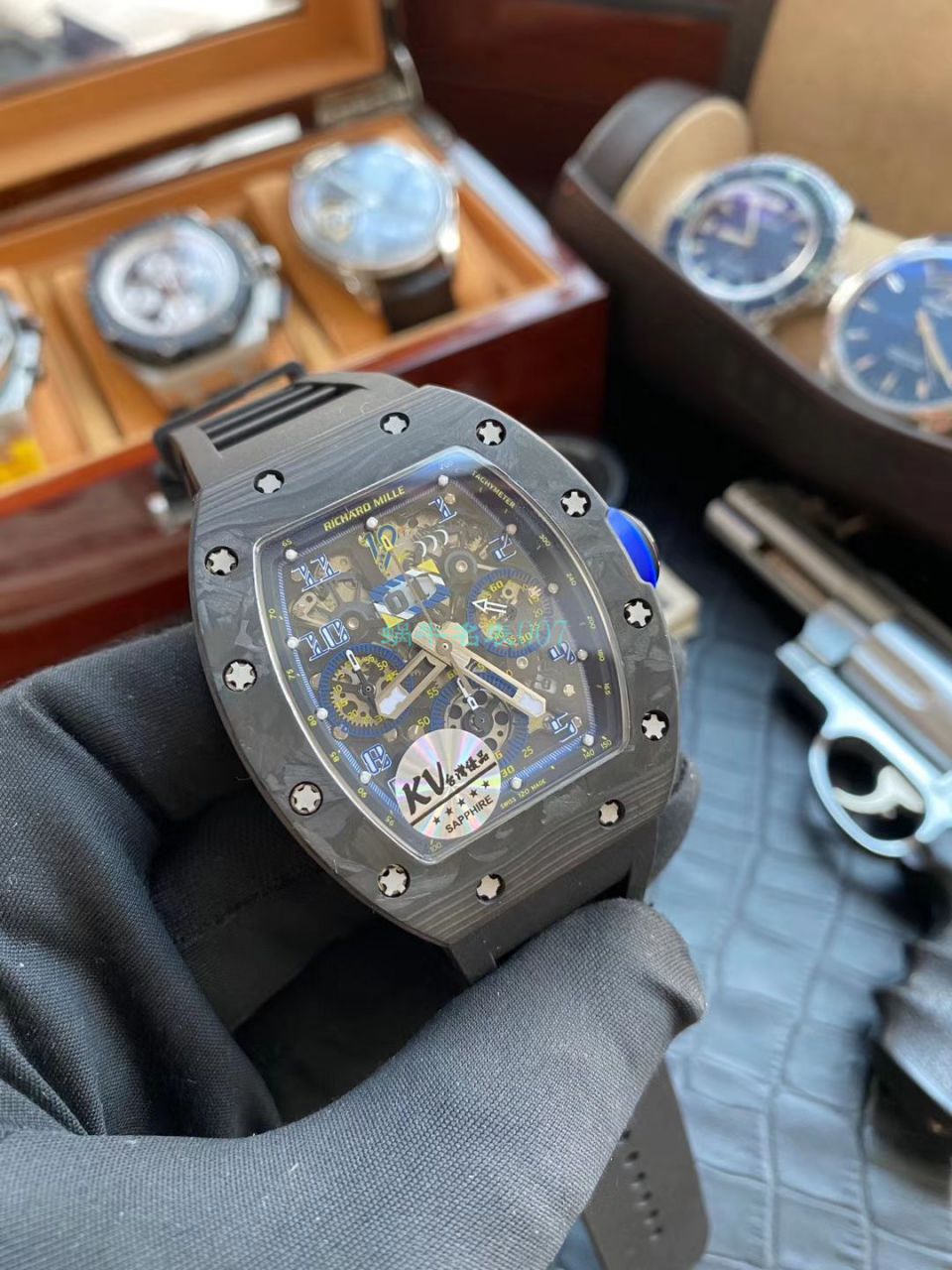 KV Factory V2升级版 RICHARD MILLE  Replica Copy 锻造 carbon fiber RM 011 LOTUS F1 TEAM wrist watches  / KVRM011V2A