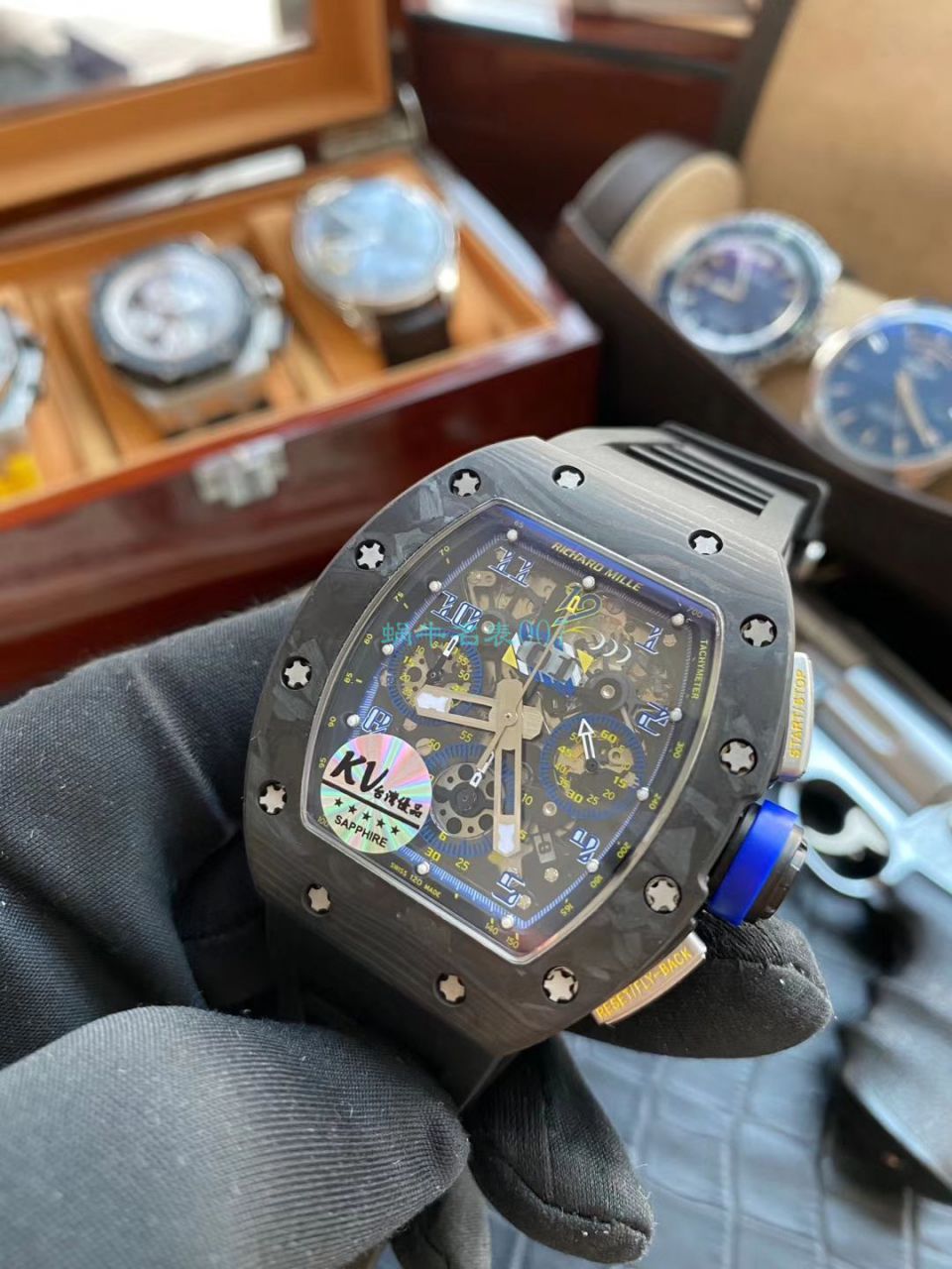 KV Factory V2升级版 RICHARD MILLE  Replica Copy 锻造 carbon fiber RM 011 LOTUS F1 TEAM wrist watches  / KVRM011V2A