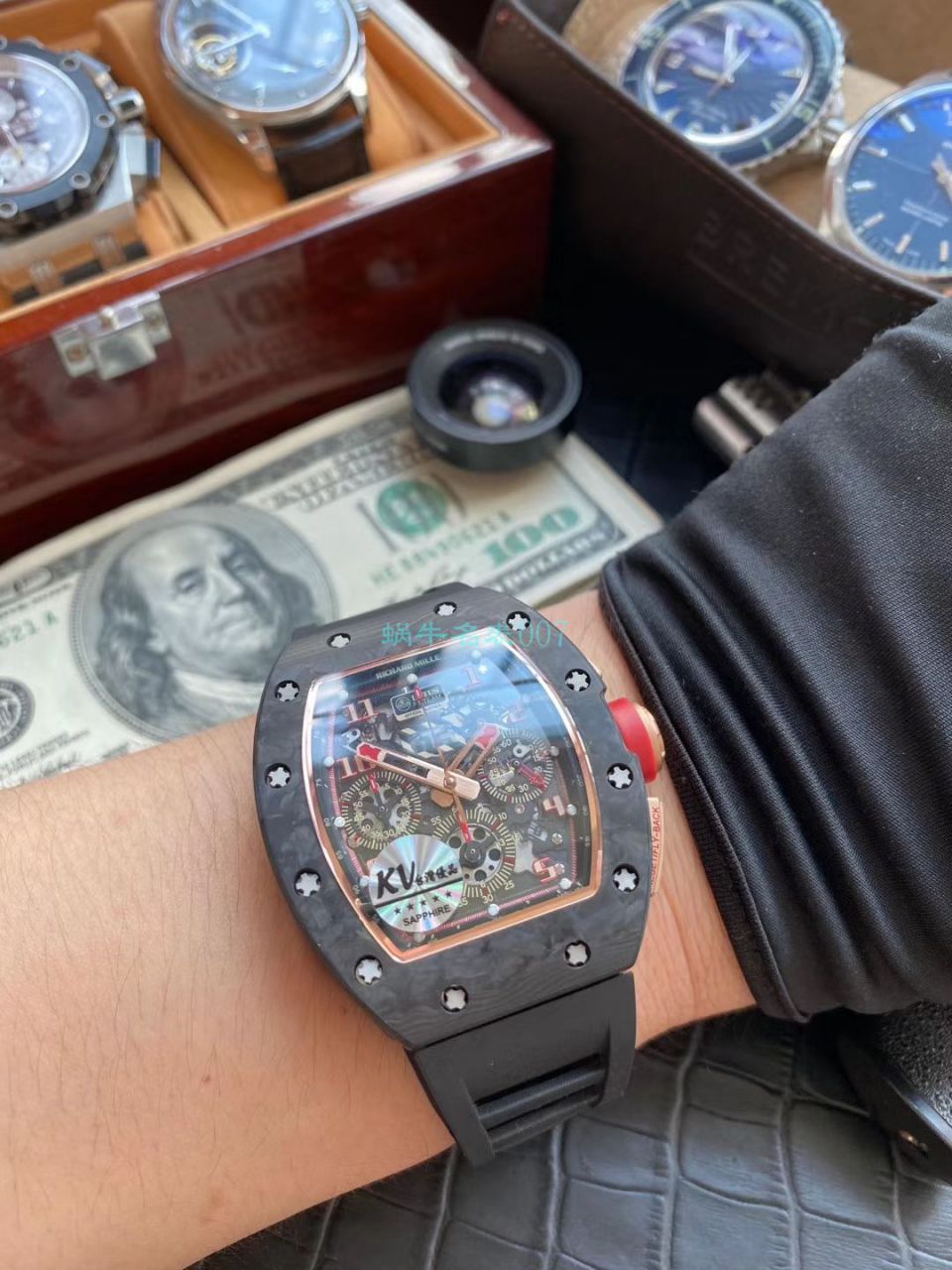 KV台湾 Factory V2升级版锻造 carbon fiber  RICHARD MILLE  Replica Copy  Watches 男士系列RM 011 wrist watches  / KVRM011V2C