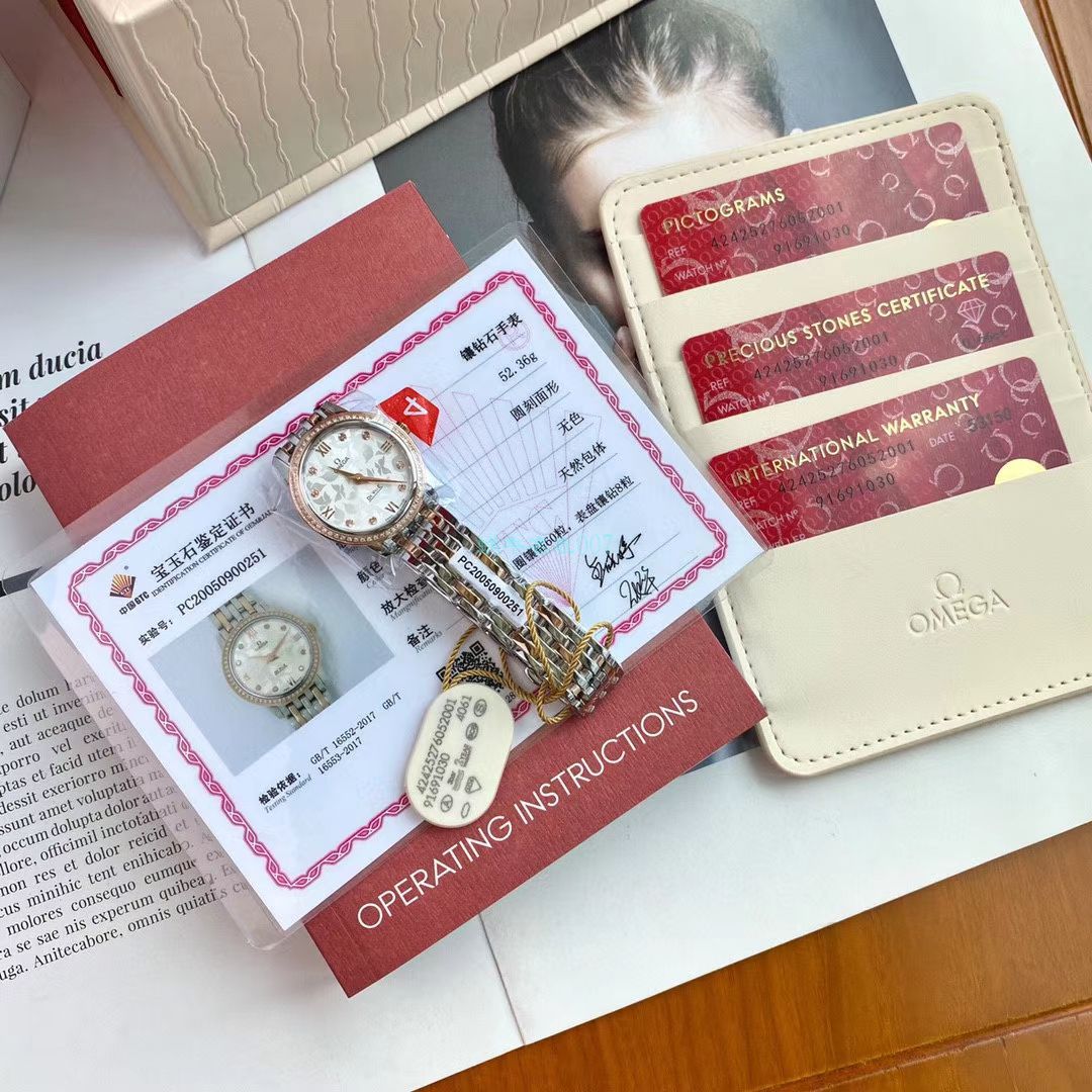 渠道原单真钻OMEGA碟飞女表424.25.27.60.55.001 wrist watches  / M699