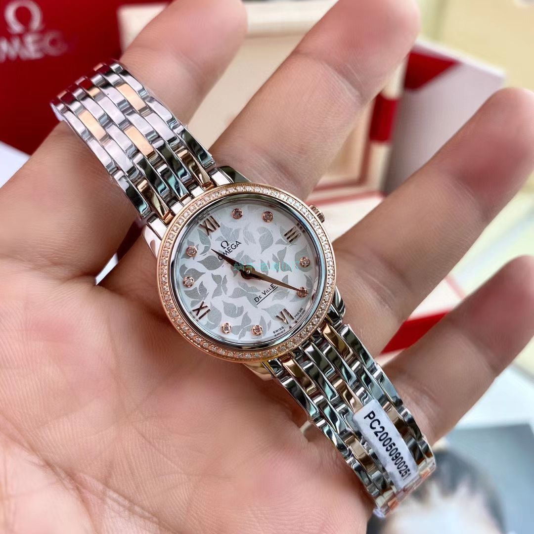 渠道原单真钻OMEGA碟飞女表424.25.27.60.55.001 wrist watches  / M699