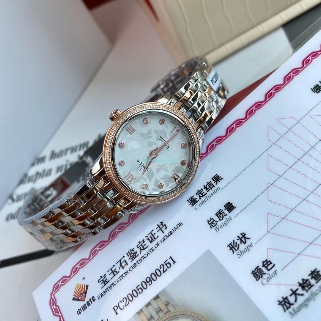 渠道原单真钻OMEGA碟飞女表424.25.27.60.55.001 wrist watches  / M699