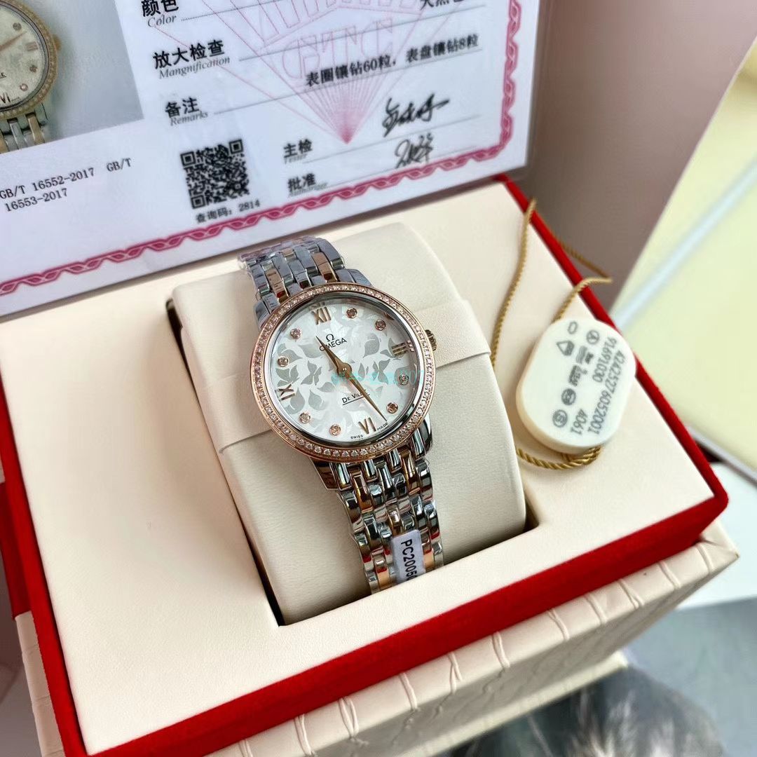渠道原单真钻OMEGA碟飞女表424.25.27.60.52.001 wrist watches (蝶舞) / M701