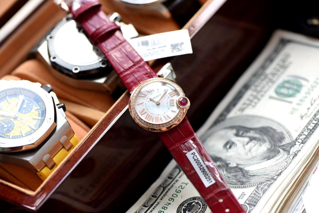  TOP  copy customized 真钻女表 Cartier   Replica Copy BALLON BLANC DE  Cartier 系列WJBL0005 wrist watches  / K282