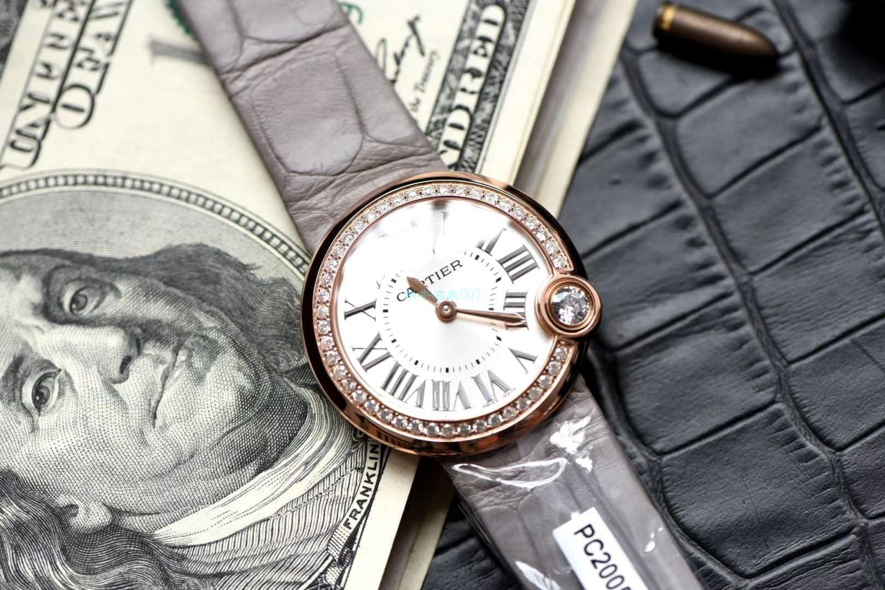  TOP  copy customized 真钻女表 Cartier   Replica Copy BALLON BLANC DE  Cartier 系列WJBL0005 wrist watches  / K282