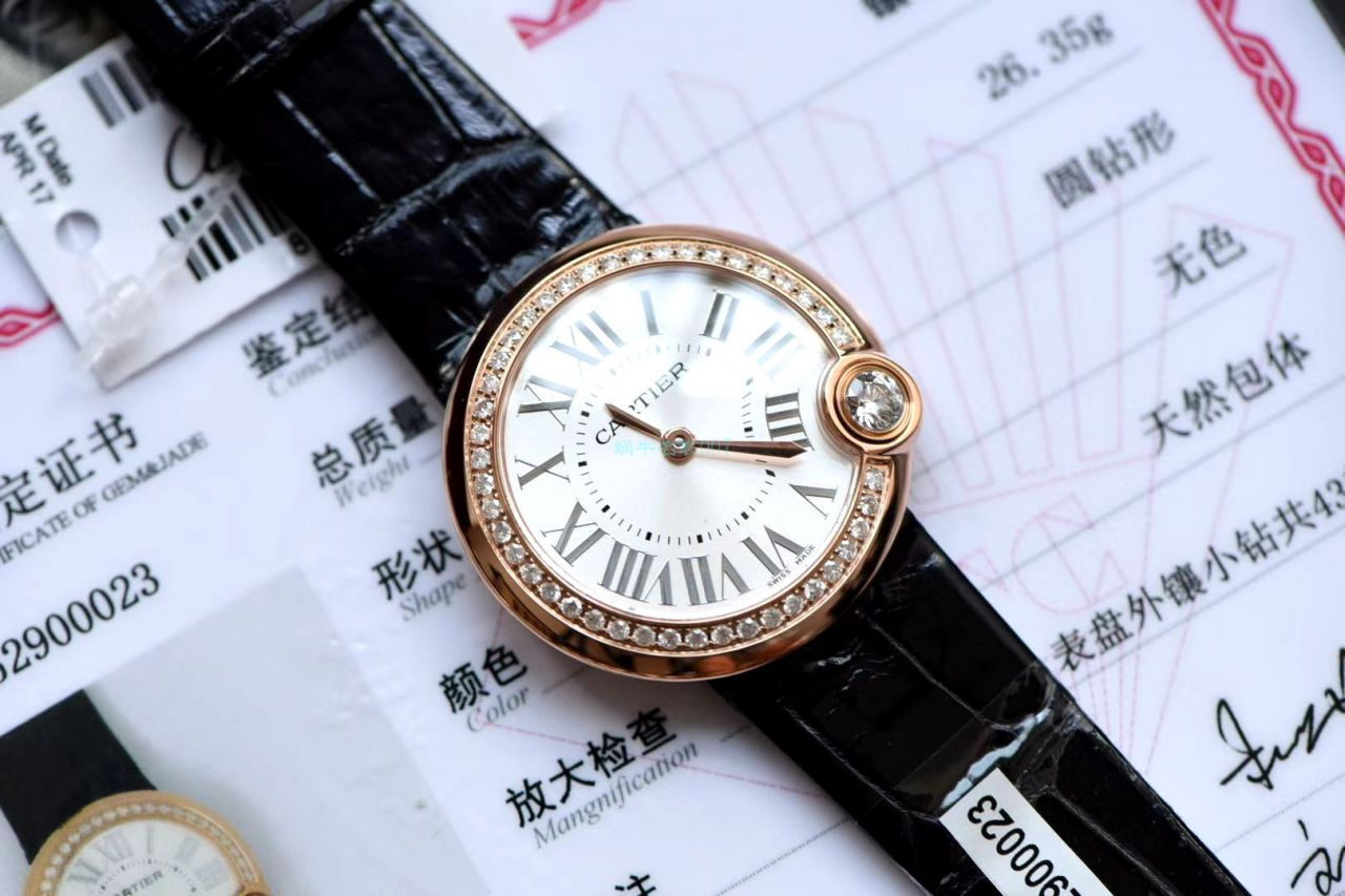  TOP  copy customized 真钻女表 Cartier   Replica Copy BALLON BLANC DE  Cartier 系列WJBL0005 wrist watches  / K282