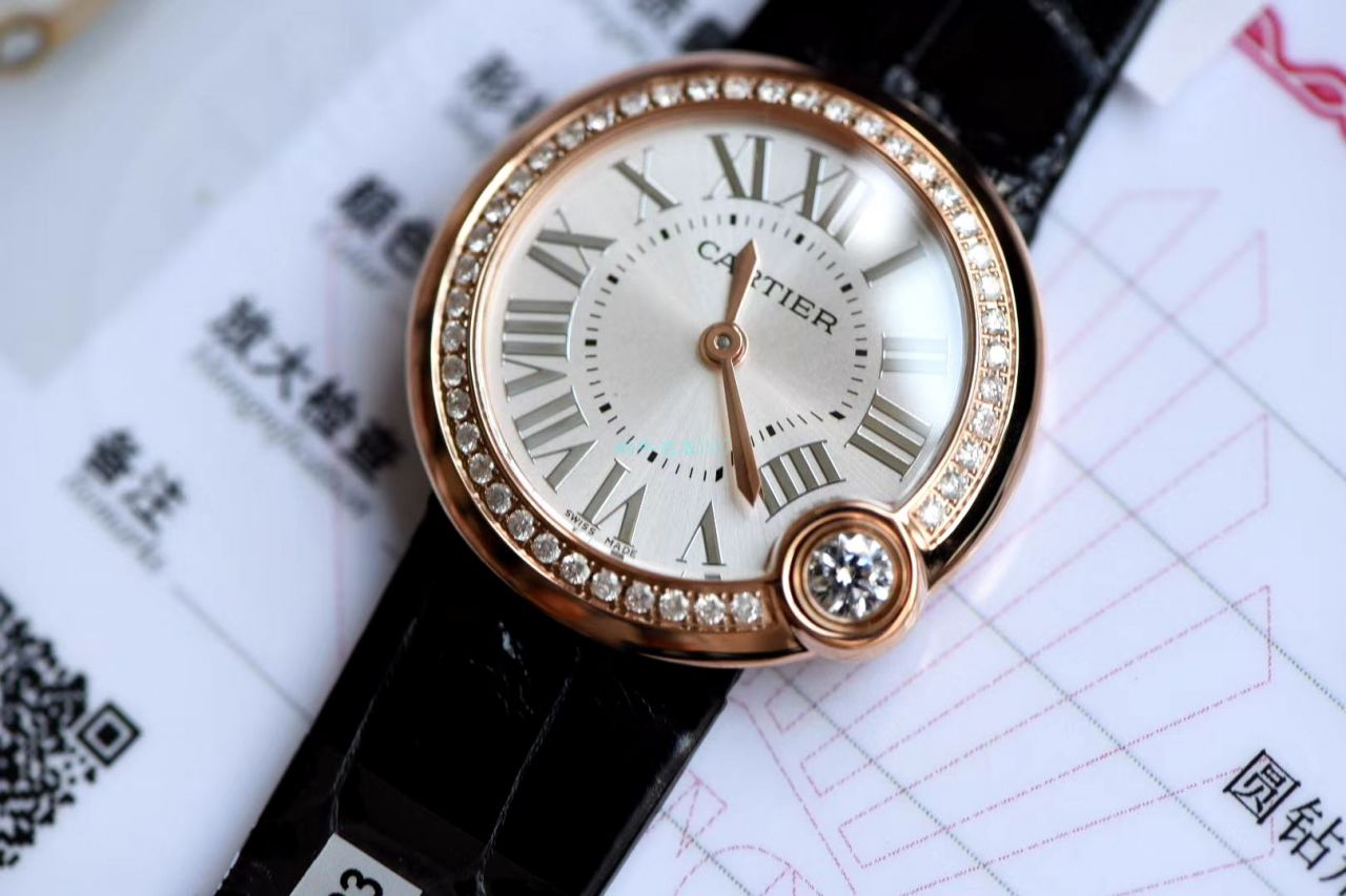 TOP  copy customized 真钻女表 Cartier   Replica Copy BALLON BLANC DE  Cartier 系列WJBL0005 wrist watches  / K282