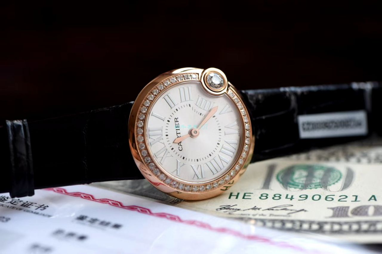  TOP  copy customized 真钻女表 Cartier   Replica Copy BALLON BLANC DE  Cartier 系列WJBL0005 wrist watches  / K282