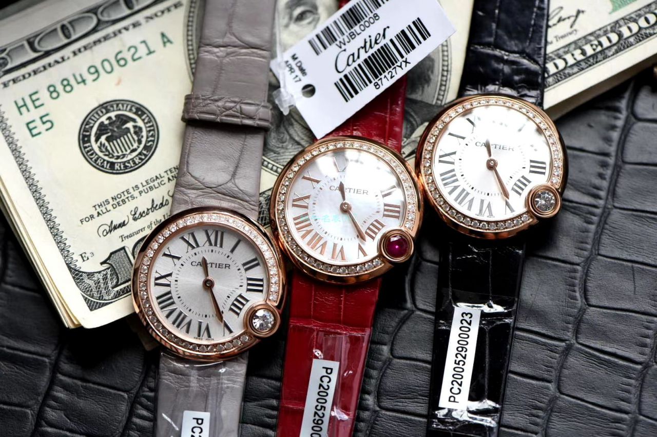  TOP  copy customized 真钻女表 Cartier   Replica Copy BALLON BLANC DE  Cartier 系列WJBL0005 wrist watches  / K282