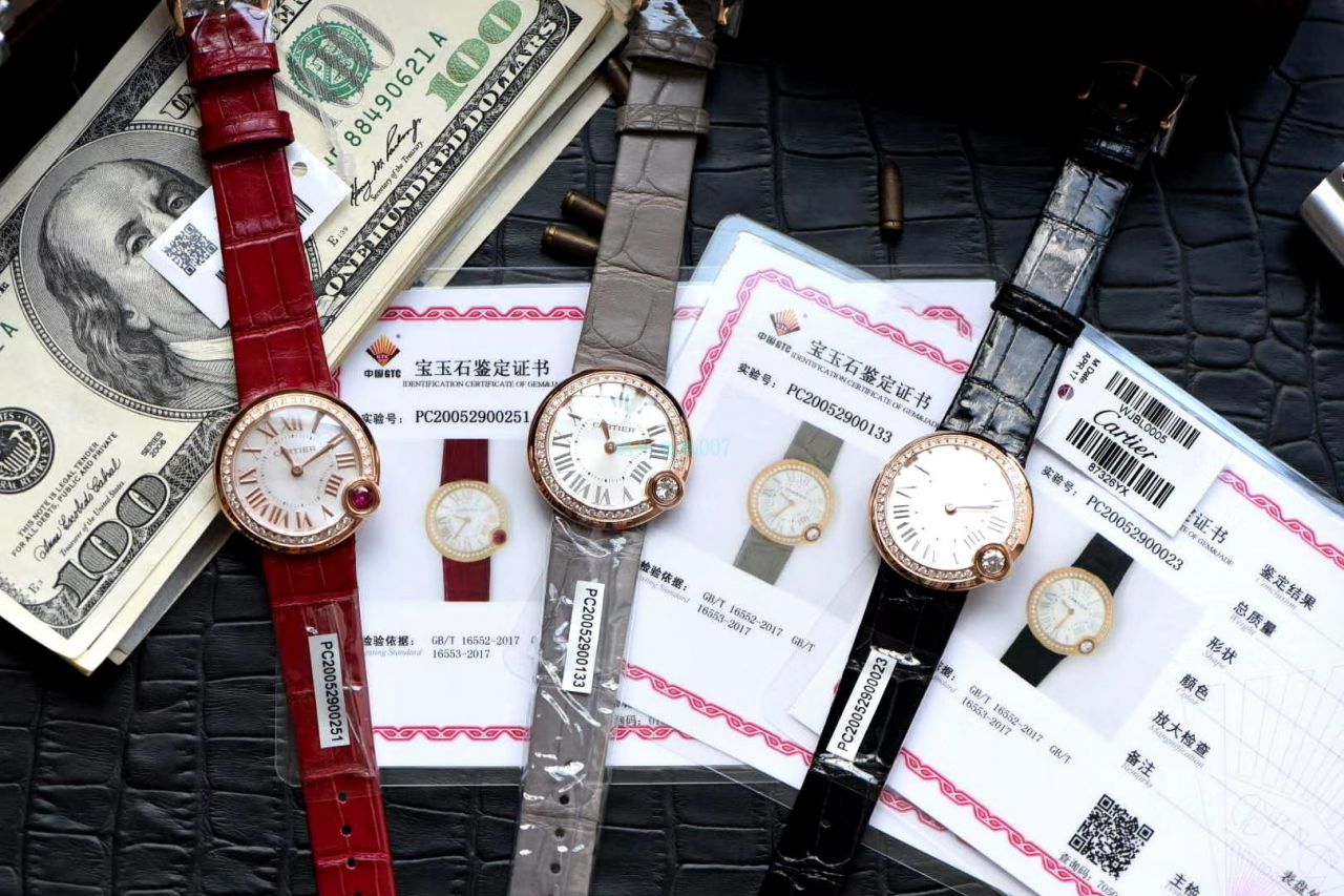  TOP  copy customized 真钻女表 Cartier  蓝气球系列Ballon Blanc de  Cartier  wrist watches  wrist watches (新春特别款) / K283