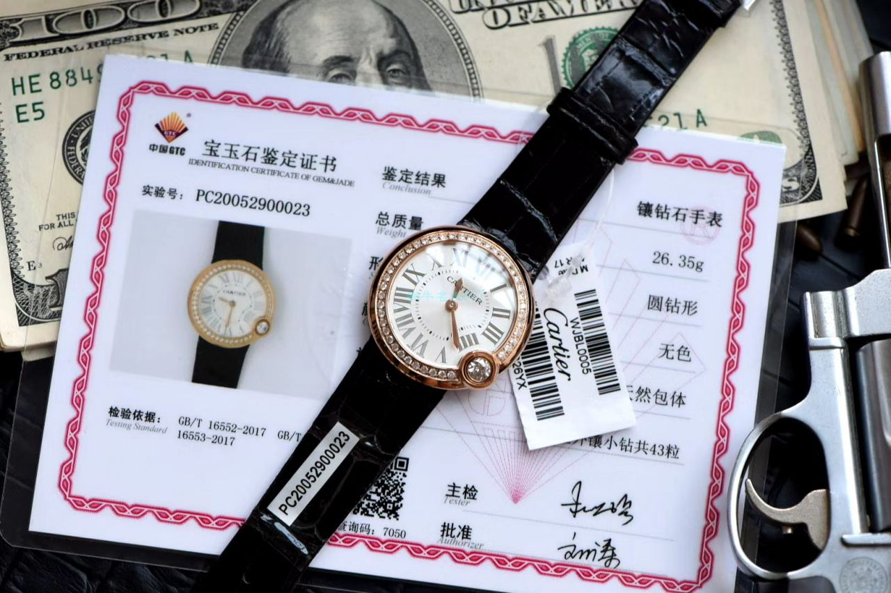  TOP  copy customized 真钻女表 Cartier  蓝气球系列Ballon Blanc de  Cartier  wrist watches  wrist watches (新春特别款) / K283