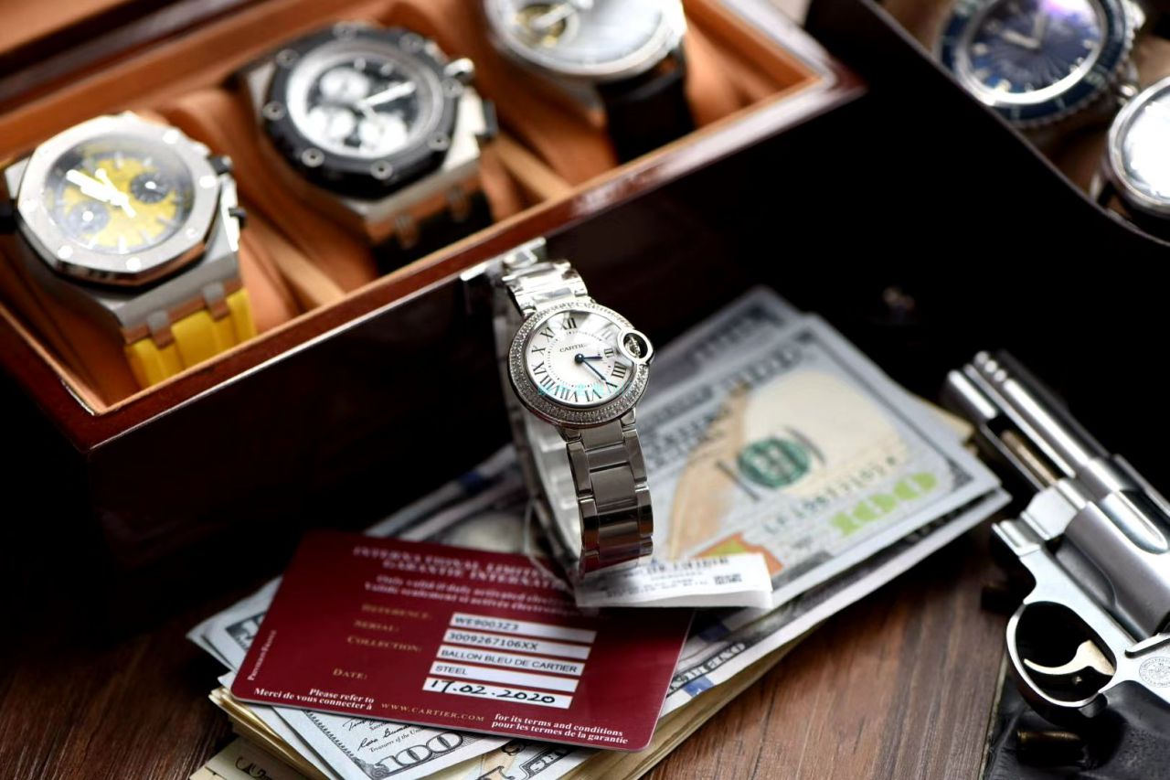V6 Factory V7版本 Replica Watches  Cartier  蓝气球女表28毫米系列W4BB0015 wrist watches  / K286
