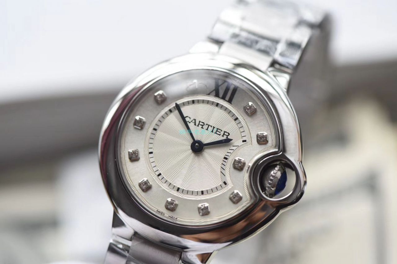 V6 Factory  Replica  Cartier  蓝气球女士 Watches 33毫米W4BB0020 wrist watches  / K291