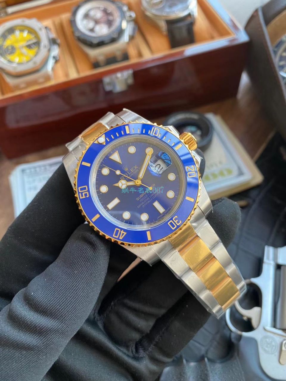 VR Factory  Rolex  Replica Copy 包金 Watches  Submariner 型间金蓝水鬼116613LB-97203 蓝盘 wrist watches  / R613