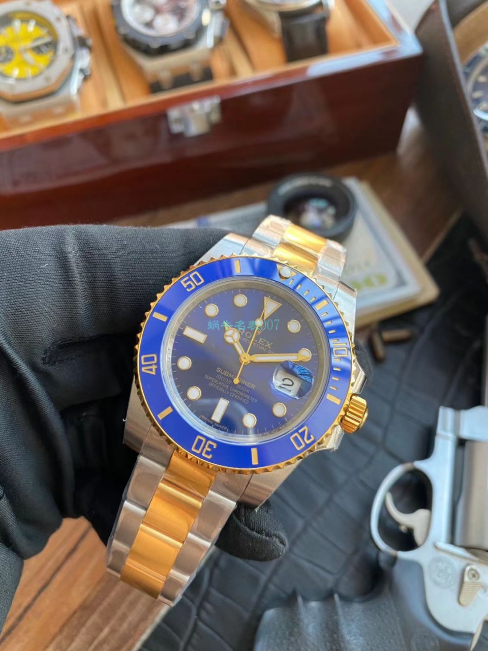 VR Factory  Rolex  Replica Copy 包金 Watches  Submariner 型间金蓝水鬼116613LB-97203 蓝盘 wrist watches  / R613