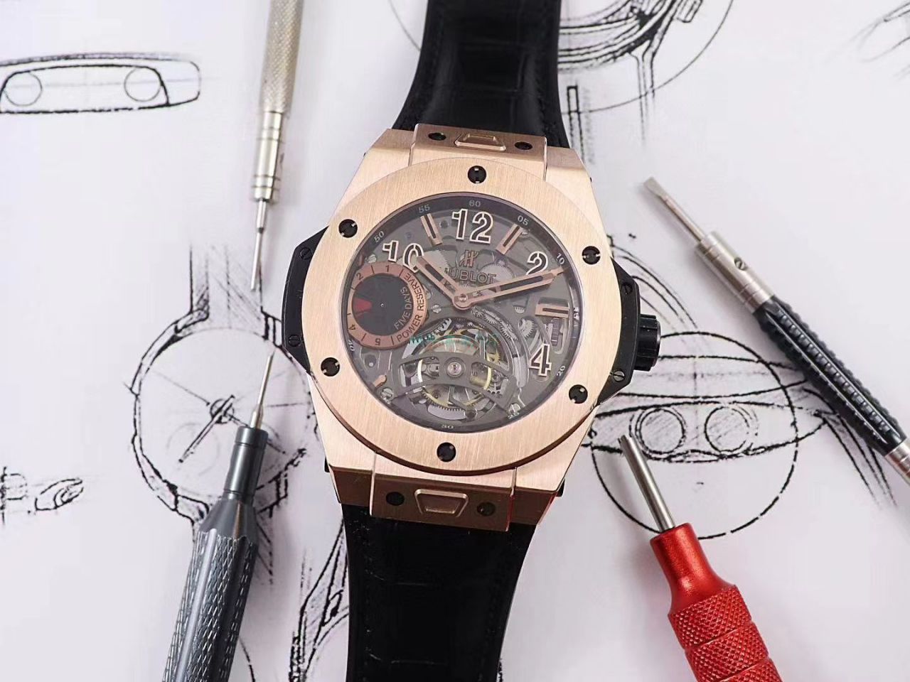 MJ Factory  Replica  hublot BIG BANG Tourbillon  Watches 405.MX.0138.RX，405.OX.0138.LR，405.CI.0110.RX wrist watches  / YB097