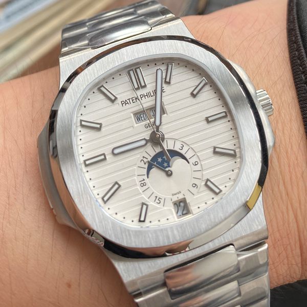 评测V9 Factory 真月相 Replica Watches  PATEK PHILIPPE  Nautilus 5726/1A-010 wrist watches 