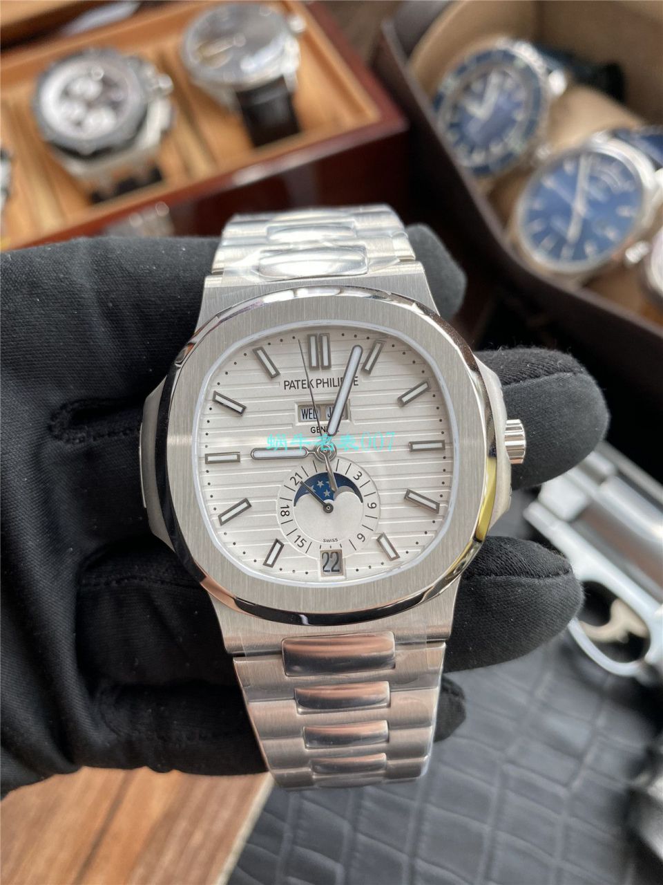 评测V9 Factory 真月相 PATEK PHILIPPE  Nautilus  Knockoff  Watches 5726/1A-014 wrist watches  / BD309