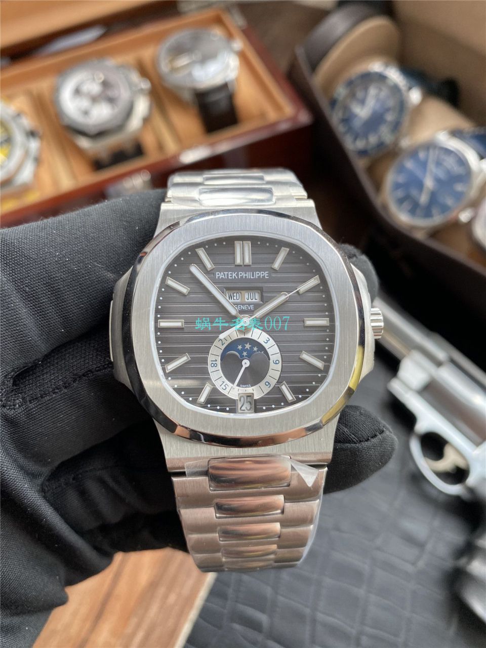 评测V9 Factory 真月相 Replica Watches  PATEK PHILIPPE  Nautilus 5726/1A-010 wrist watches  / BD310
