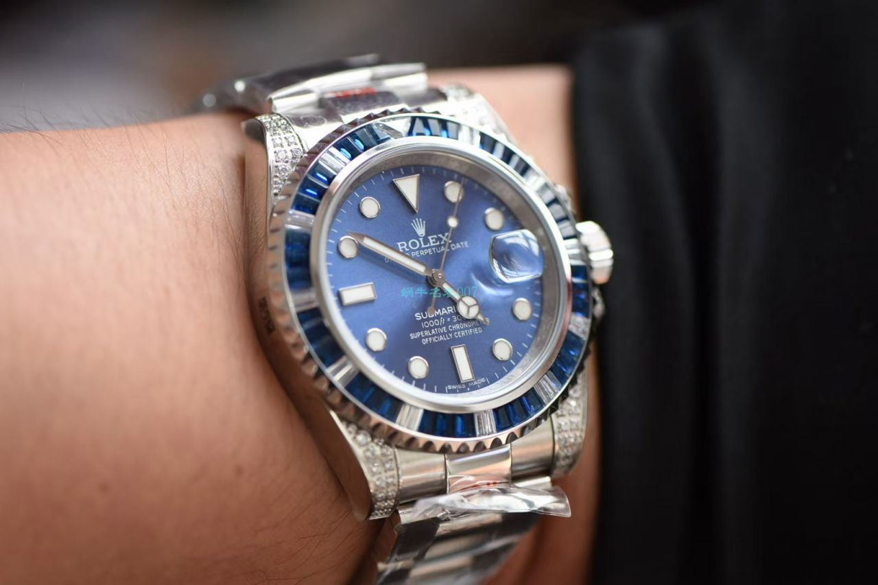 GM Factory  High quality  Replica Watches  Rolex 罗志祥同款后钻蓝钻鬼 / R618